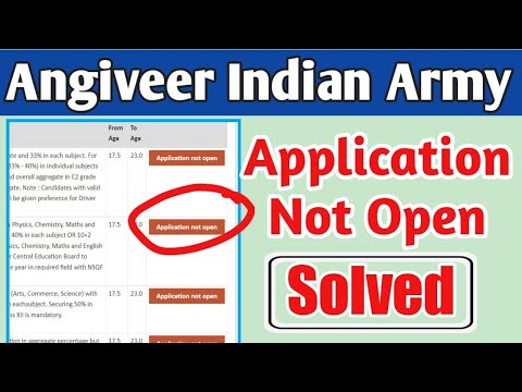 agniveer application not open problem | application not open in agniveer India army form