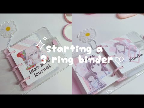 starting my first 3 ring binder + anime  journal with me 🌸 #journalwithme  #asmr #3ringbinder