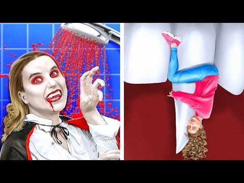 Vampire VS Coraline GEOMETRY SHAPES Food Challenge🍕 Amazing food Hacks and Cockroaches Receipts!