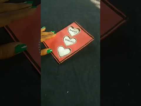 easy valentine day card making #happyvalentinesday #youtubeshorts #handmade #viral .