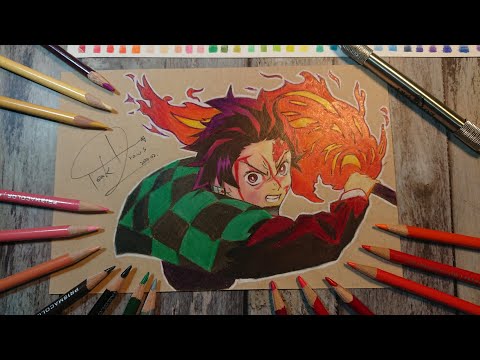 Drawing hero battle damaged | Tanjirou 炭治郎 | Demon Slayer (きめつのやいば) | TenK Draws