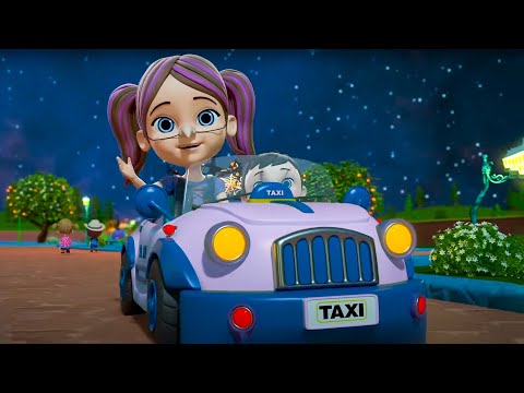 Halloween Wheels on the Taxi Song + More Spooky Cartoon Video for Kids