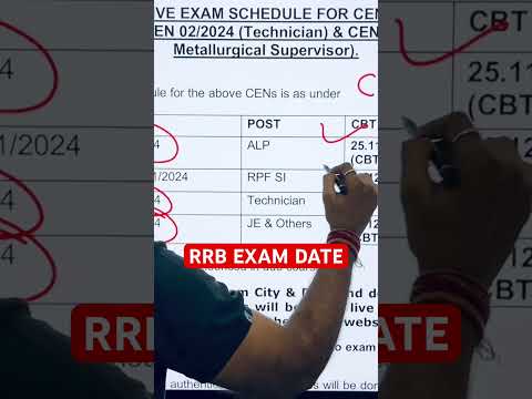 RRB EXAM DATE || Railway Exam 2024