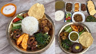 how to make Nepali Thali Recipe|9 dishes in one thali|Nepali Style Thali set|Nepali homemade Thaili