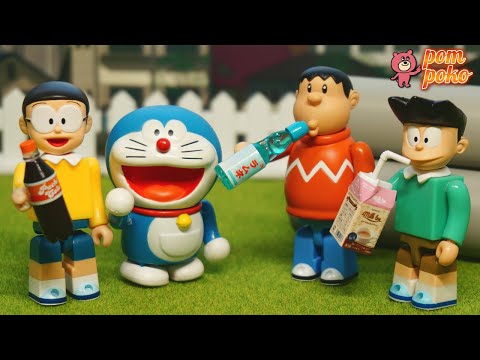 Please Doraemon♪ Nobita wants to drink juice / 空き地でジュースを飲んで一休み