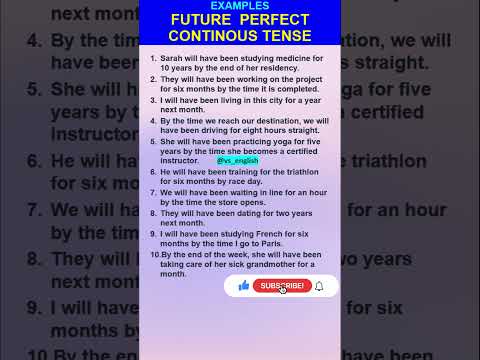 FUTURE PERFECT CONTINUOUS TENSE #futureperfectcontinuoustense #tense #futuretense VS ENGLISH