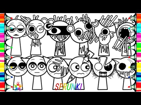 Incredibox SPRUNKI Coloring Pages / Sky & Gray Phases 1 2 3 4 5 6 / NCS Music