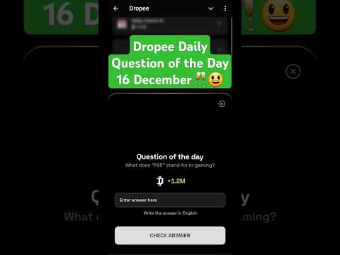 Dropee daily question of the day 16 december |Dropee code | dropee daily question of the day code