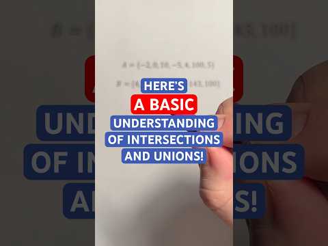 Basic Understanding of Intersections and Unions! #Shorts #intersections #unions #math