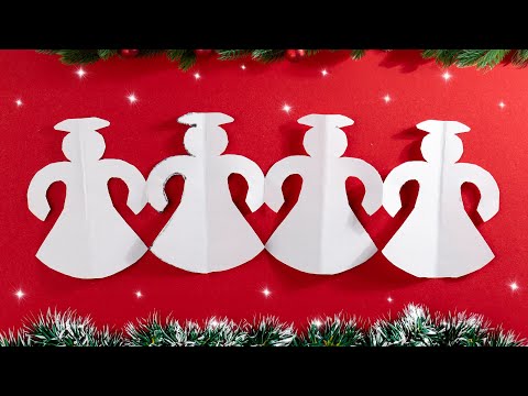 Cutting Paper Art Designs for Christmas Decoration ❄️ How to make a paper Angel garland [Tutorial]