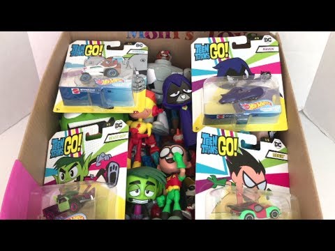 Box of Toys with Names Unboxing Teen Titans Go Hot Wheels Character Cars