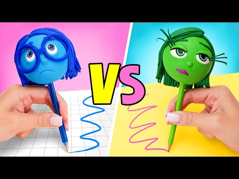 WOW!💚💙 Mr.Maker Customized Pens With SADNESS and DISGUST from Inside Out 2 by Imagine PlayWorld