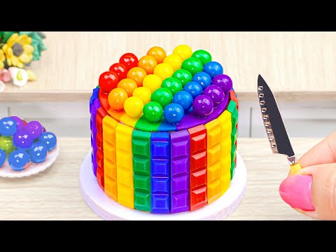 🎄How to Make Miniature Cake Decorating ideas with Chocolate🎄Beautiful Rainbow Pop It Cake Recipe