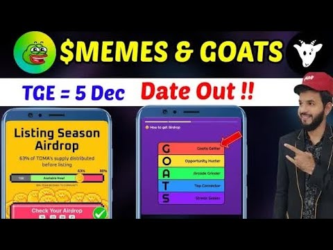 Memeland & Goats Airdrop ｜ Tomarket 🍅 $TOMA Token New updates