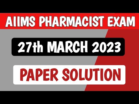 AIIMS pharmacist exam 2023 question paper solution | AIIMS pharmacist exam answer key #pharmabullet