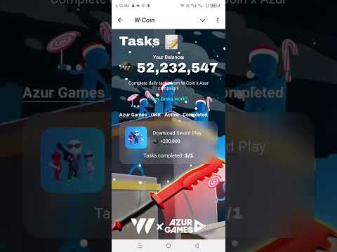 W-coin new Task of Azure Game | Azure Game Code | W-coin game task | 28 November