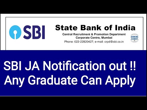 SBI JA Notification out I Any graduate can apply I Know all details