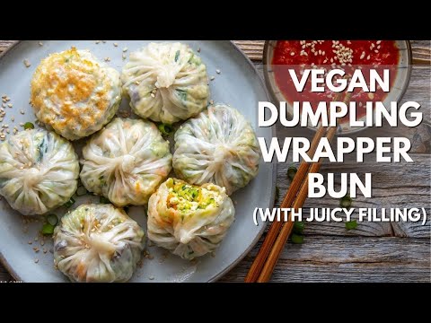 No Knead Juicy veggie bun made from store-bought dumpling wrapper