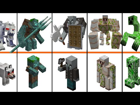 MinecraftモブとMinecraftミュータントクリーチャー–アニメーション「比較」