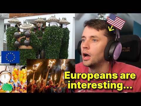 American reacts to FASCINATING different European New Years Traditions