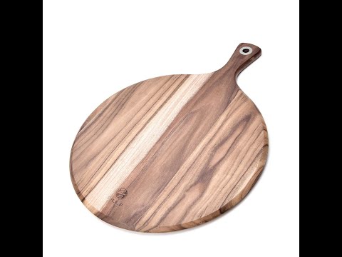 14" Acacia Wood Cutting Board Pizza Peel | BF BILL.F SINCE 1983