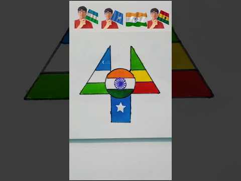 Somalia 🇸🇴 Indian 🇮🇳 Congo 🇨🇬 And Uzbekistan 🇺🇿 Flag Drawing  | #shorts #drawing