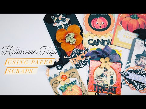 ✂️TUTORIAL✂️ Halloween Paper Gift Tags Halloween Crafts Iralamija Scrapbook | Iralamijashop