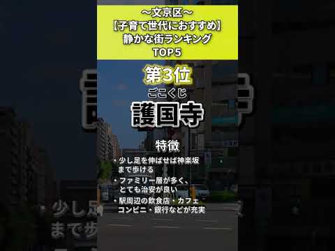 文京区　静かな街ランキング