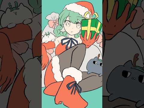 ほぼ1時間でクリスマスな女の子を描く。#イラストメイキング