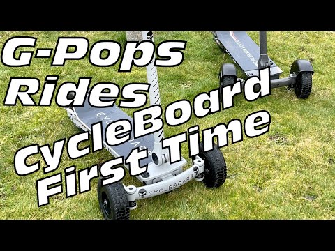 G-Pops Rides (almost crashes) CycleBoard Rover G2 For The First Time!