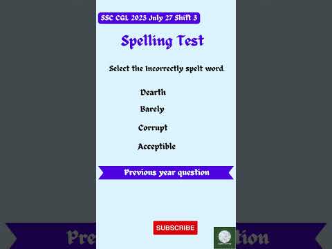 Select the Incorrectly spelt word | PYQ SSC_CGL_2023_July_27_Shift_3 #english #shorts #viral #ssc