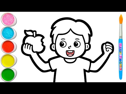 Healthy Snack Picture Drawing, Painting, Coloring for Kids & Toddlers | Healthy Eating #354