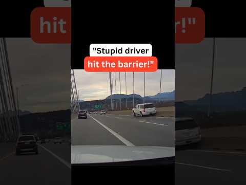 Stupid driver hits the barrier, but with the Woodman dash cam be aware every reckless move.