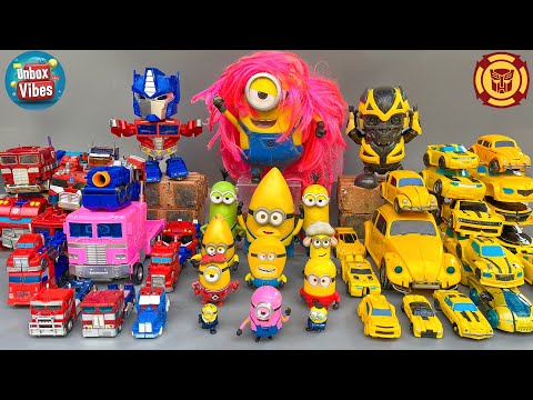 Satisfying with Unboxing Pink OPTIMUS PRIME G1 - Yellow BUMBLEBEE Trasformers Toys Unicron