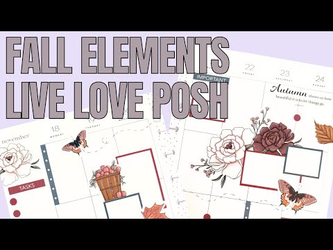 Fall Plan With Me | Live Love Posh Fall Elements Sticker Book | Classic Happy Planner Spread