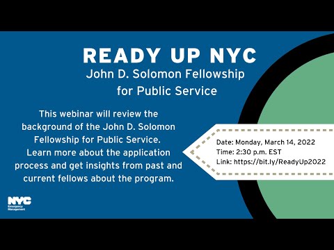 Ready Up NYC Webinar: John D. Solomon Fellowship for Public Service | March 2022