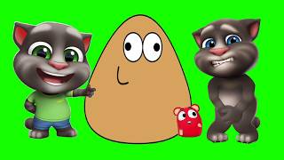 Pou y el gato Tom y sus amigos - Pou juega con el gato Tom 1 y el nuevo gato Tom 2.