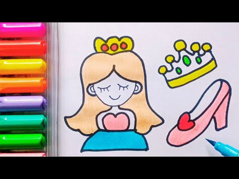 Drawing and Painting  Princess crown  for Kids & Toddlers | Simple Drawing, Coloring #drawing