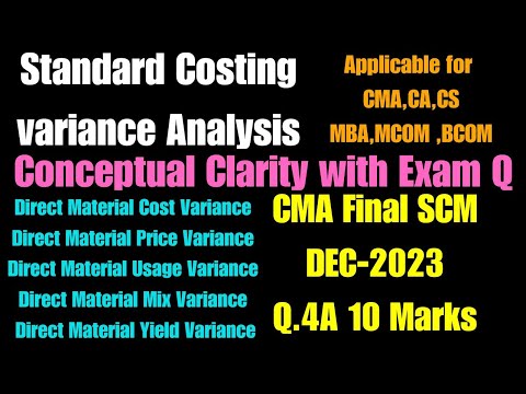 Standard Costing How to Calculate All Type of Direct Material Variances Concepts with Exam Question