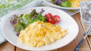 [Melty cheese scrambled eggs] Melty cheese and fluffy eggs are exquisite!