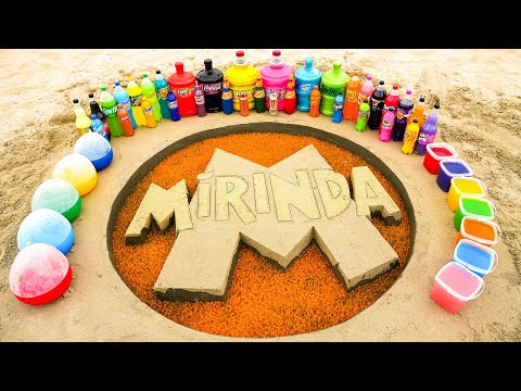 How to make MIRINDA logo with Orbeez, Balloons of Fanta, Chupa Chups, Coca Cola, Soda and Mentos