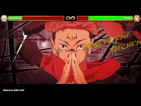 Sukuna vs. Mahoraga WITH HEALTHBARS | Jujutsu Kaisen