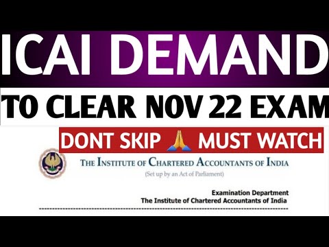 |ICAI Demand From Intermedite & Final| IF U want Clear November 2022 Exam|