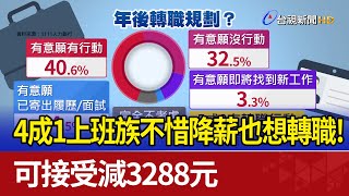 4成1上班族不惜降薪也想轉職！ 可接受減3288元