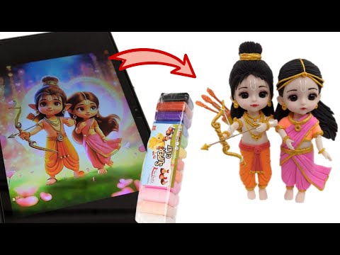 Viral AI Look Cute Little Sita Ram Ji Making With Clay🙏🥰🥥💞 Jai Sri Ram 🙏🙏🙏