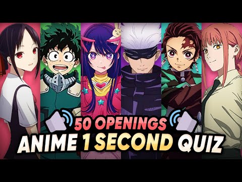 GUESS THE ANIME OPENING IN 1 SECOND | 50 Anime Openings