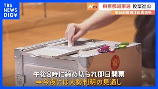 東京都知事選挙　午後5時の推定投票率30.53％で前回より0.1ポイント低く　期日前投票は過去最多　今夜には大勢判明｜TBS NEWS DIG