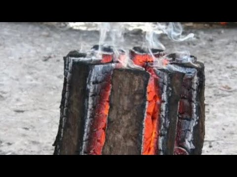 How to Make a Swedish Fire Log true camping hack