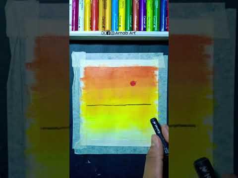 Easy drawing hack | sunset drawing | #shorts #sketch #art #draw #viral