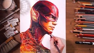 The Flash : Barry Allen (Grant Gustin) - speed drawing | drawholic